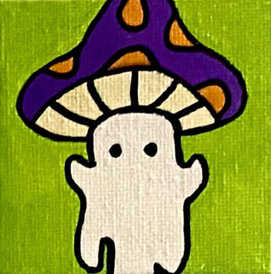 Shroom Ghost Hand-Painted Magnet